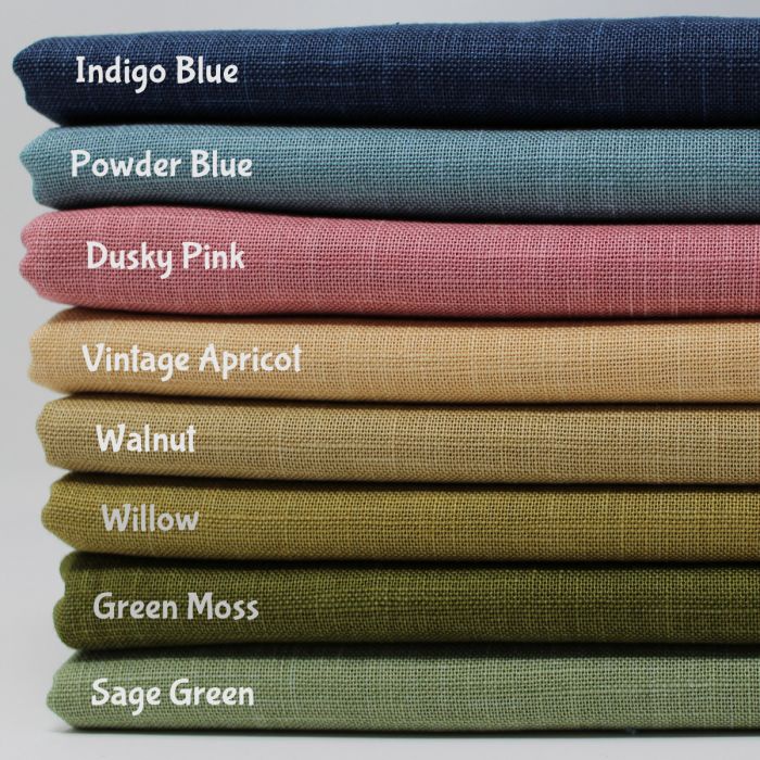 Moss Green Linen Fabric by Meter / Organic Linen Fabric / Pure